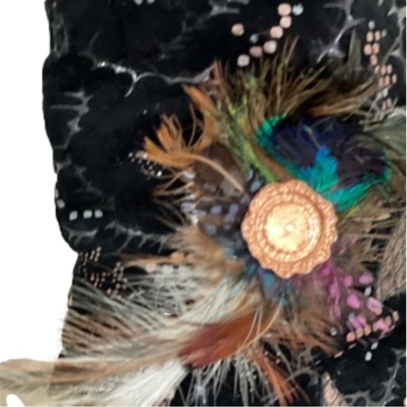 El Verquero luxury Italian embellished black wedge cowboy boots size 7 - Picture 6 of 6